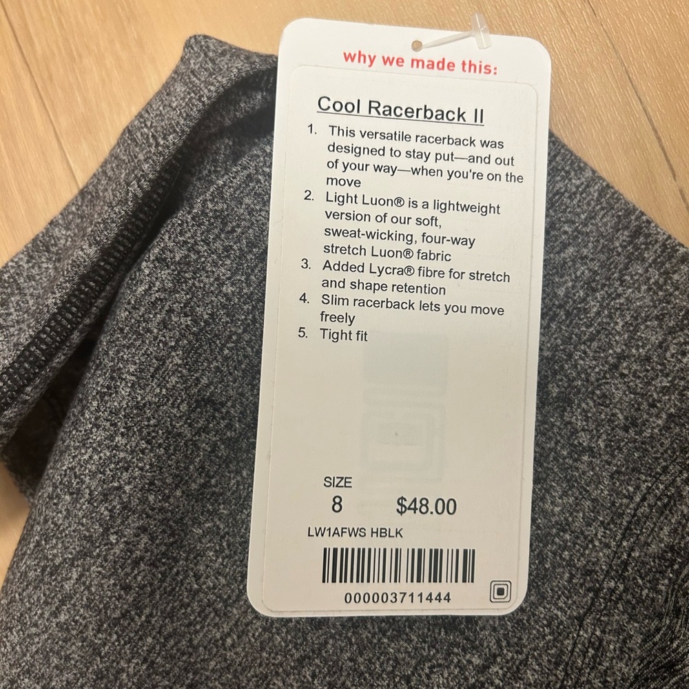 NWT Lululemon Cool Racerback II - Picture 3 of 3